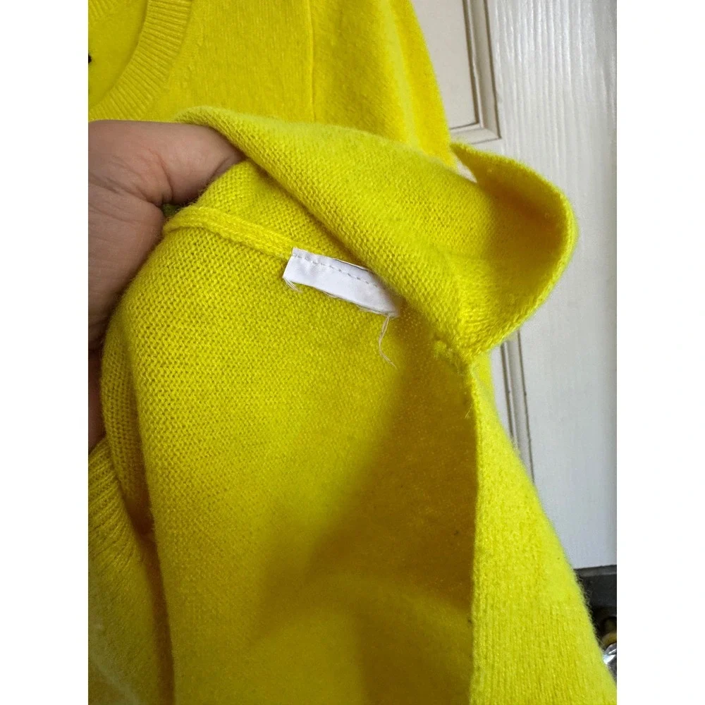 J.Crew bright yellow cashmere crewneck sweater size xs